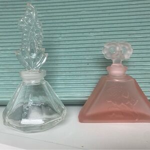 Elegant Glass Perfume Bottles - Clear and Pink